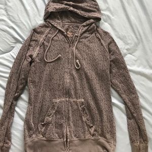 Purple floral zip up hoodie