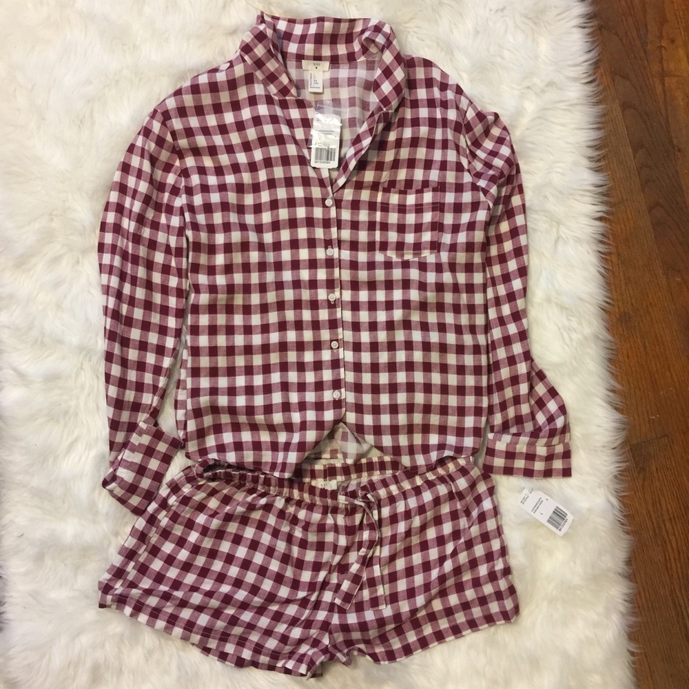 New Sleep Set 2 Piece Light Weight Plaid Large