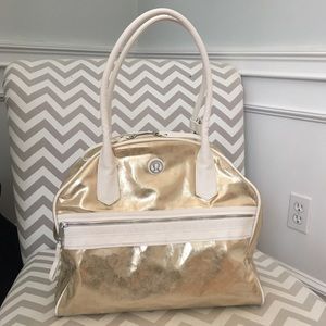 Lululemon "Sweat Once a Day" Gold Gym Bag