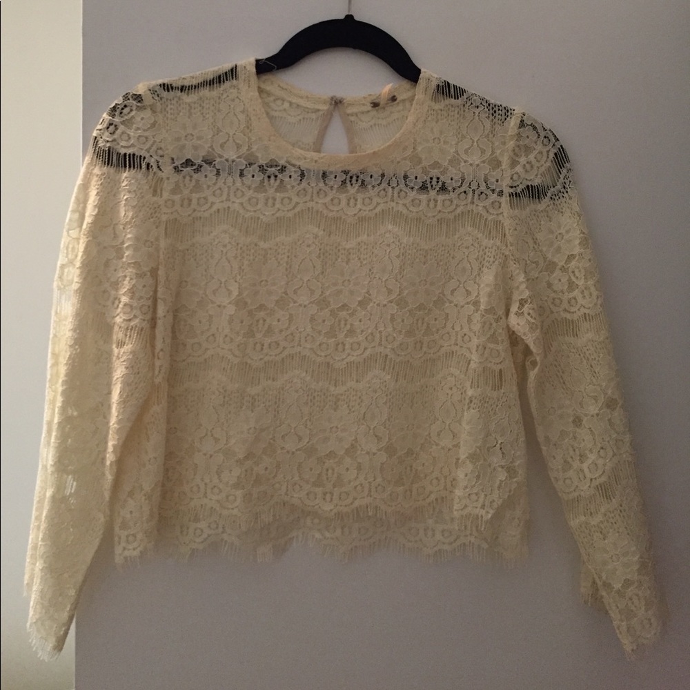 Free People Cropped Lace Top