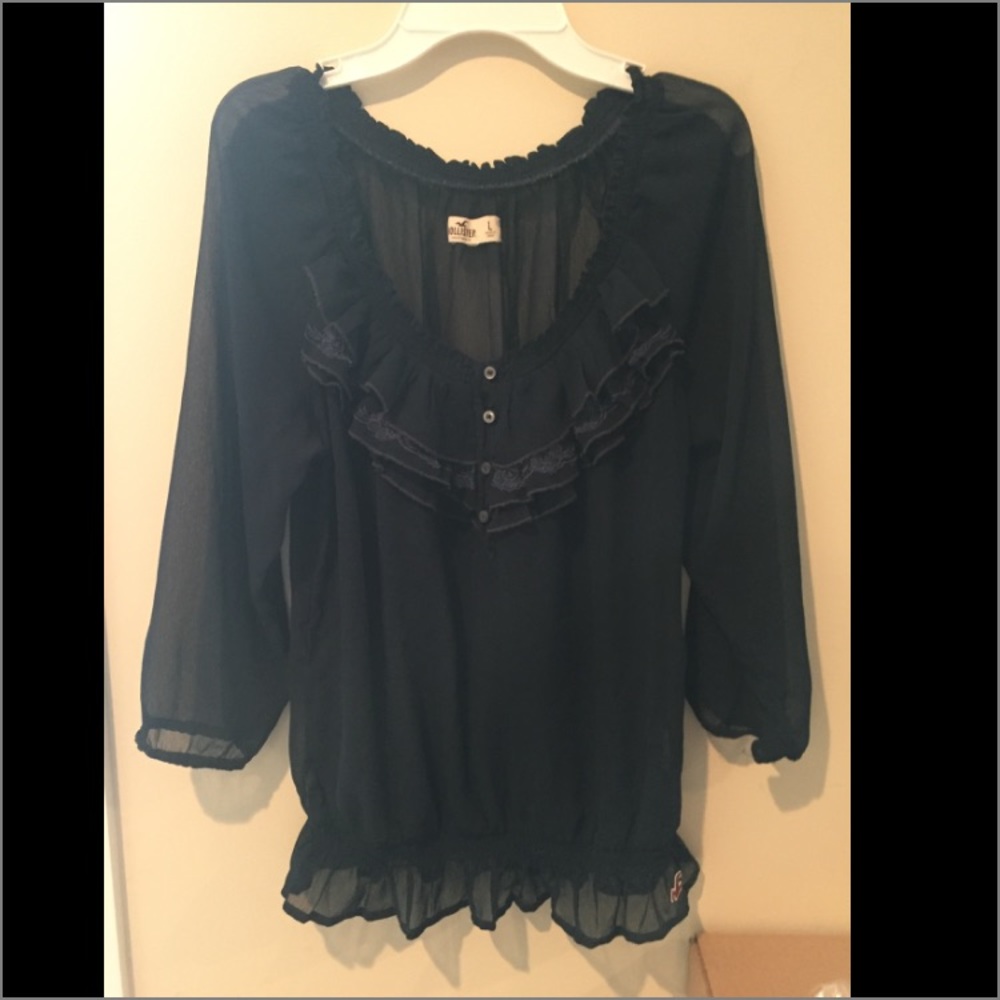 Sheer Navy Blue Blouse