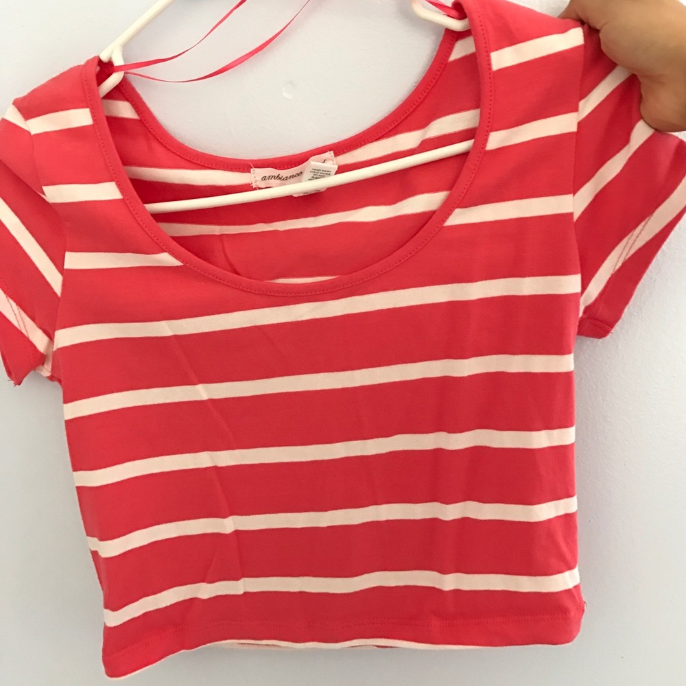 Orange stripe crop top