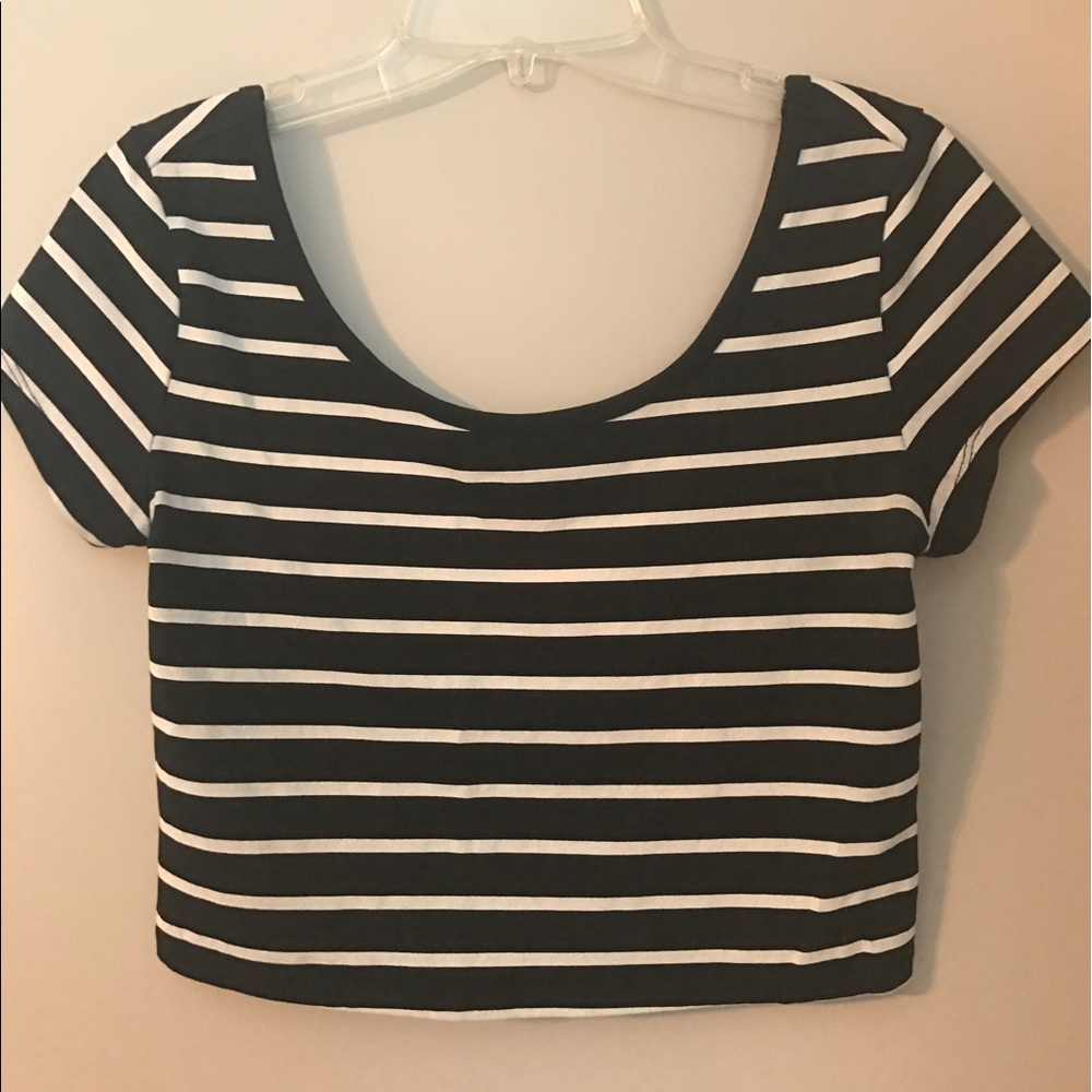 Tight fitting, stripped crop top