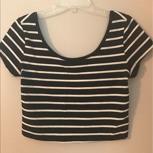Tight fitting, stripped crop top
