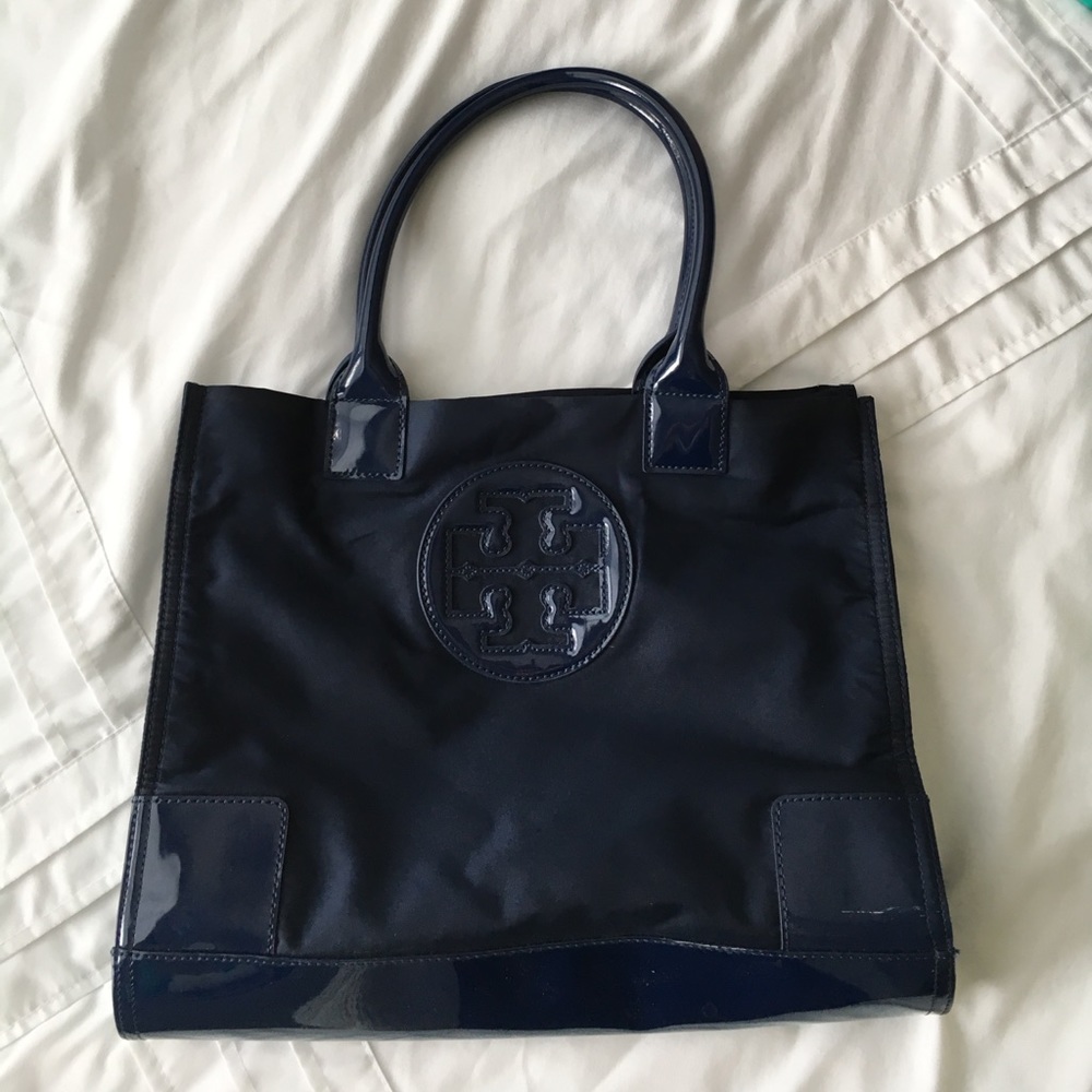 Navy Tory Burch Mini Ella Nylon Tote