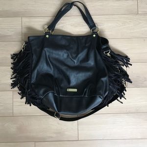 Steve Madden Black Fringe Tote