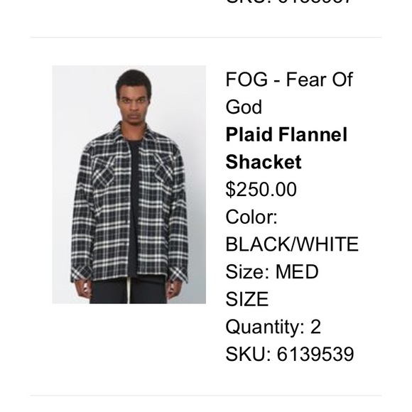 FOG - Fear Of God Plaid Flannel Shacket - Picture 6 of 6