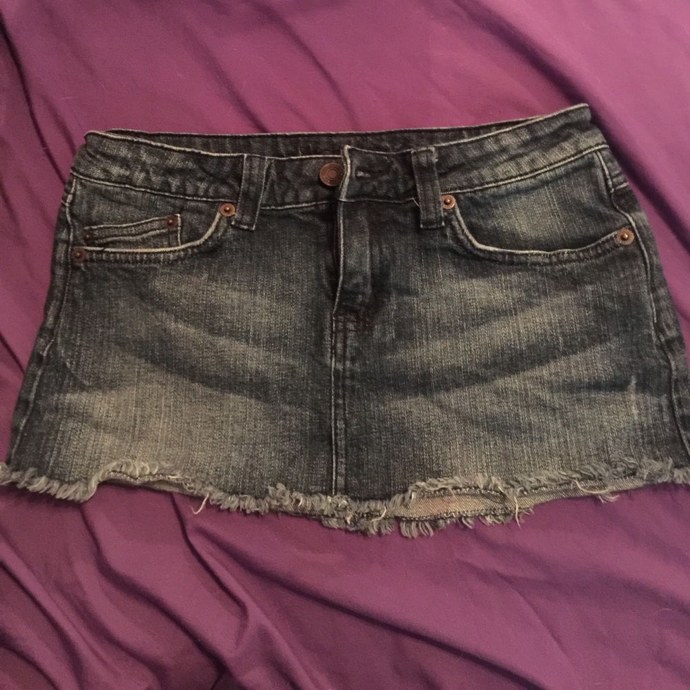 Dark denim mini skirt