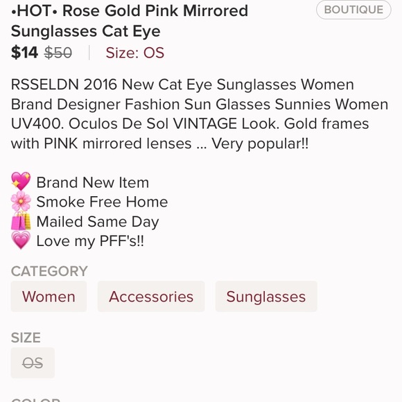 •Sunglasses• Rose Gold Pink Aviator Sunnies NEW - Picture 5 of 5
