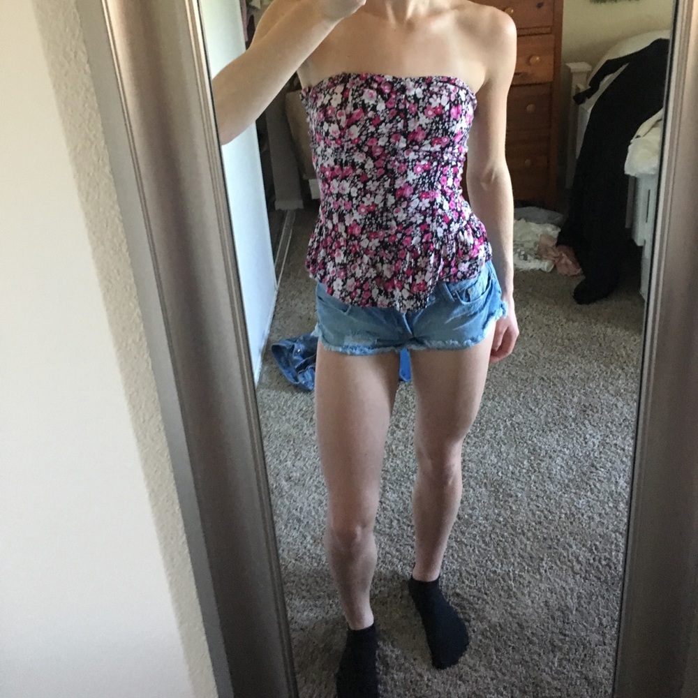 Floral print tube top