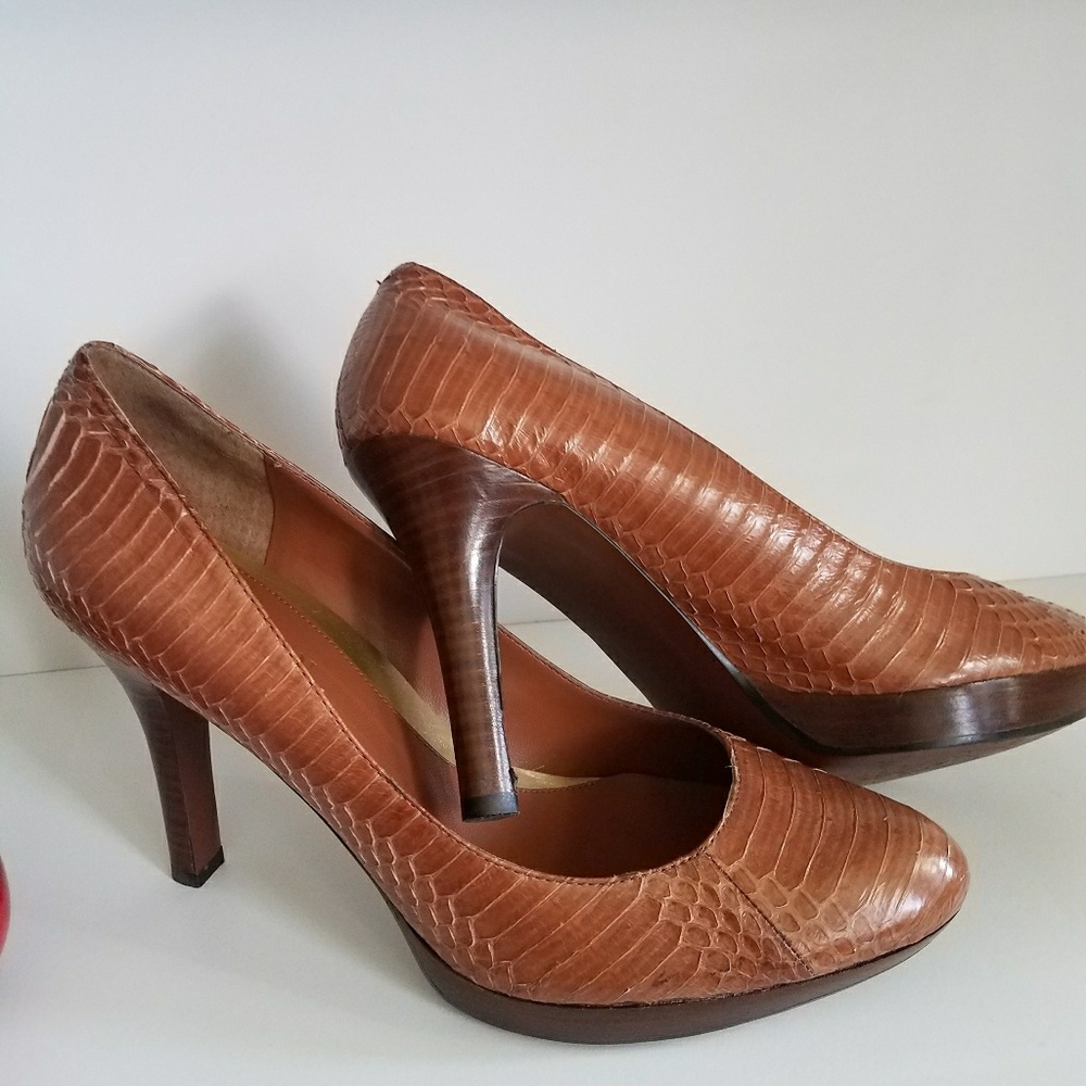 Ralph Lauren Genuine snake skin pumps.