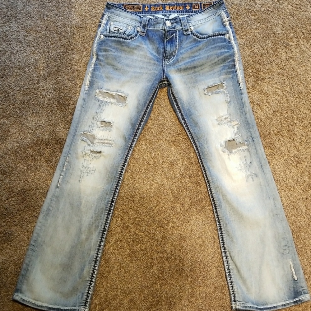 ROCK REVIVAL DISTRESSED 34/ 34..or 34 Long