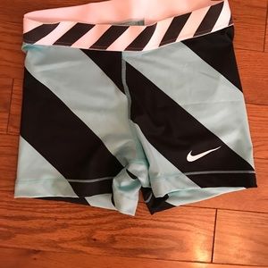 black and blue stripped nike pro spandex (medium)