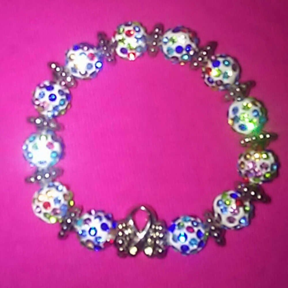 Clay disco bead bracelet