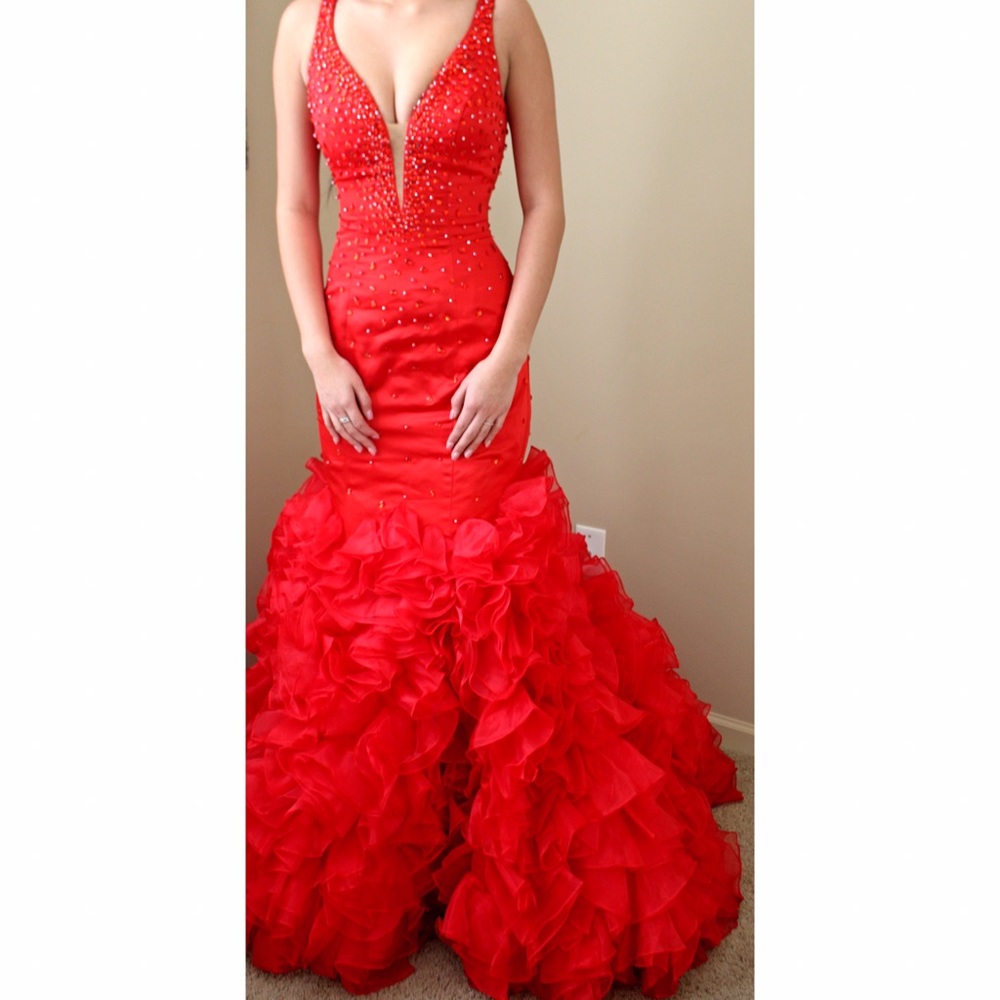 Sherri Hill Red Mermaid Gown