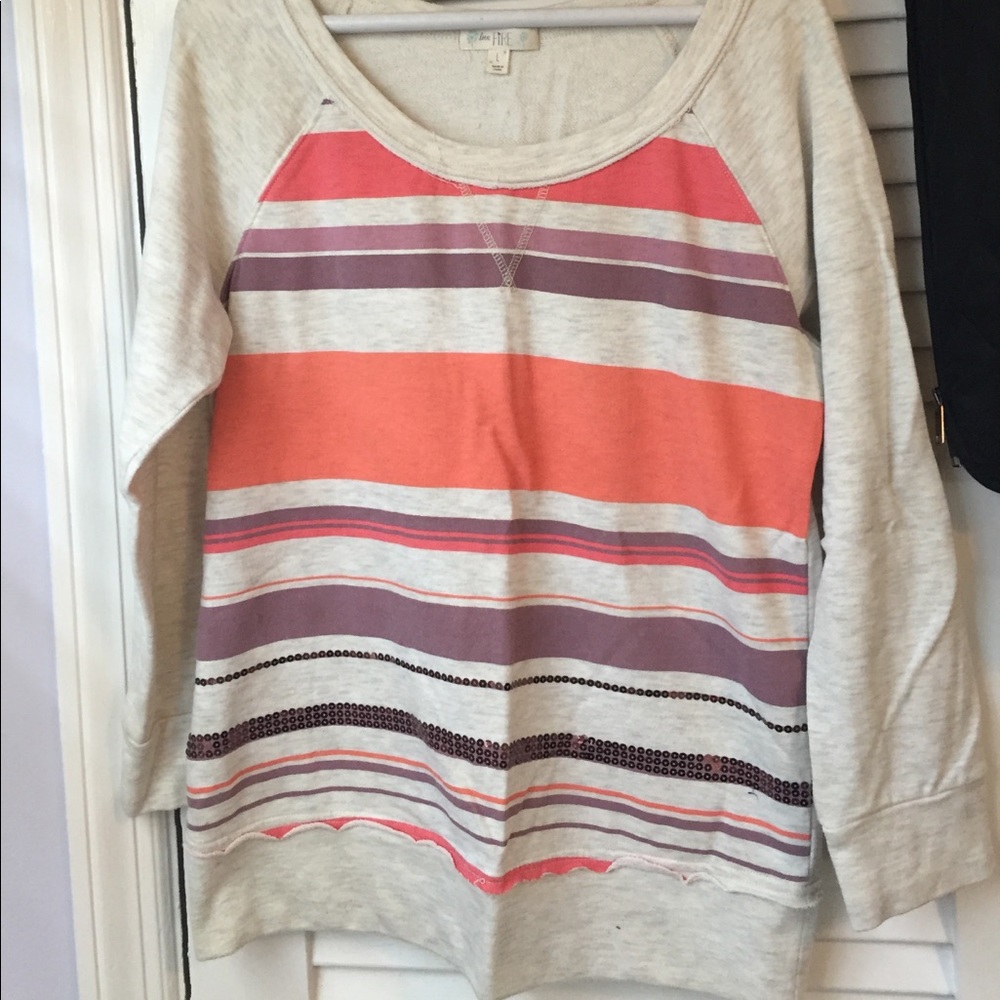 Stripped/sequin sweatshirt