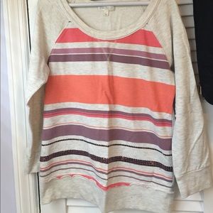 Stripped/sequin sweatshirt