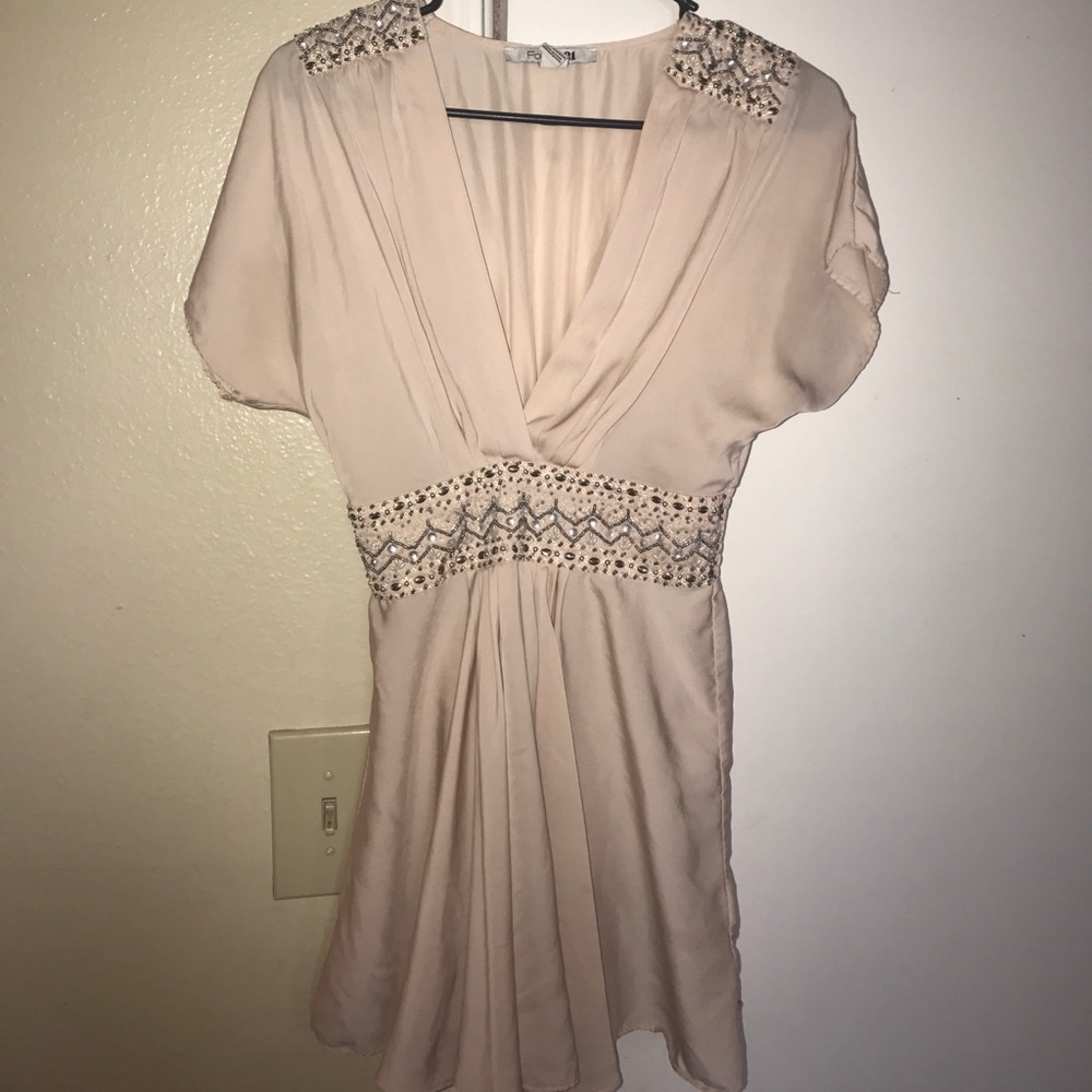 Very short baby pink dress!