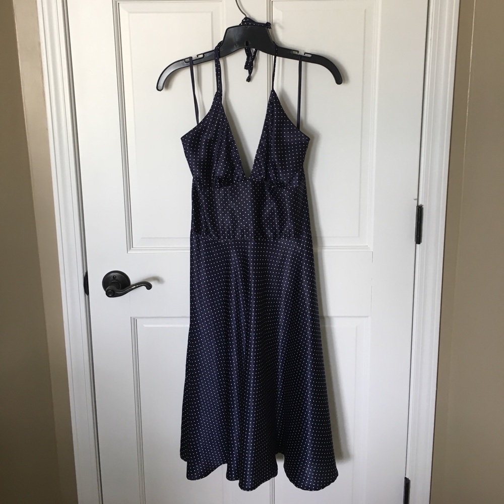 Satin Navy dot dress!!!