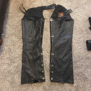 Plus Size Women's Black Leather Riding Pants