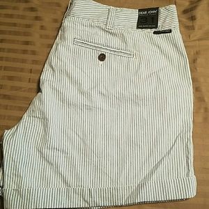 White and Blue Dear John Shorts