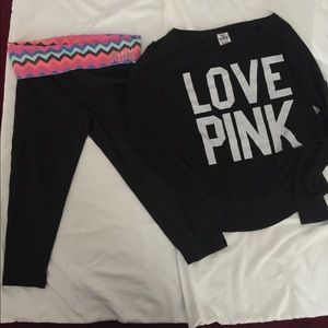 Victoria's Secret Pink Capris & sheer top
