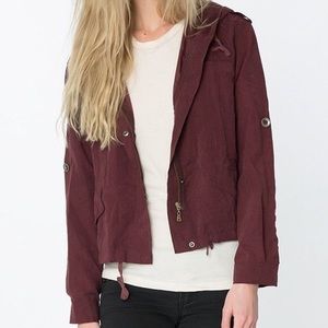 Brandy Melville Maroon Hailey Utility Jacket