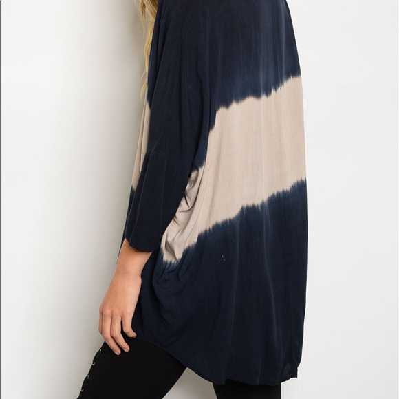 Tops - 🌿LAST ONE🌿Navy Nude Tie Dye Ombré Blouse