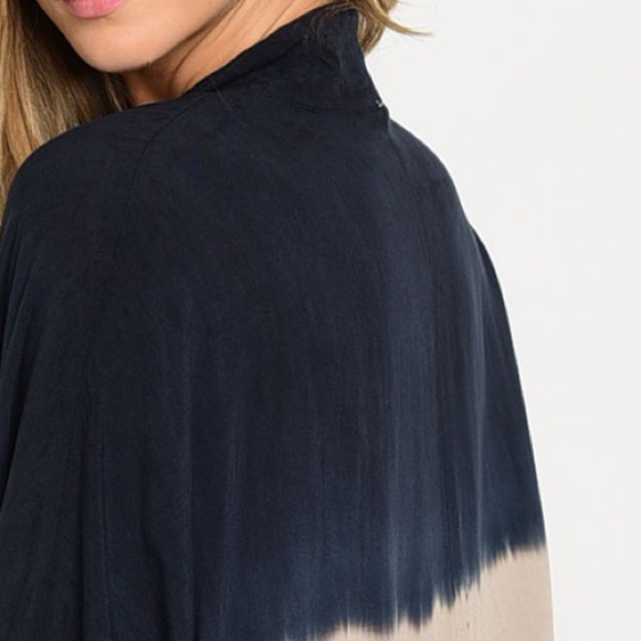 🌿LAST ONE🌿Navy Nude Tie Dye Ombré Blouse - Picture 5 of 5