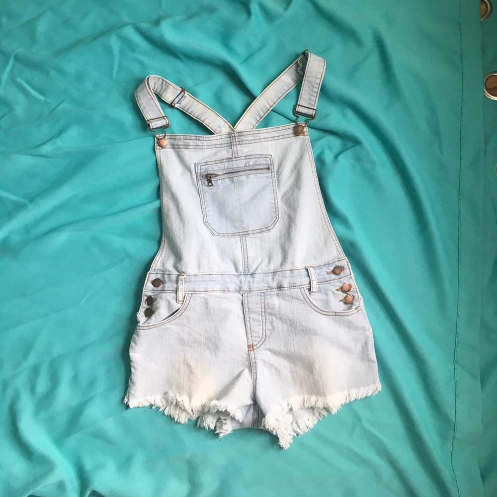 Light Blue overall shorts