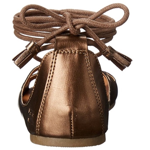 Sandales Plateforme Bucco Capensis - Or Métallisé - Taille US 10 - Lacets - Occasion