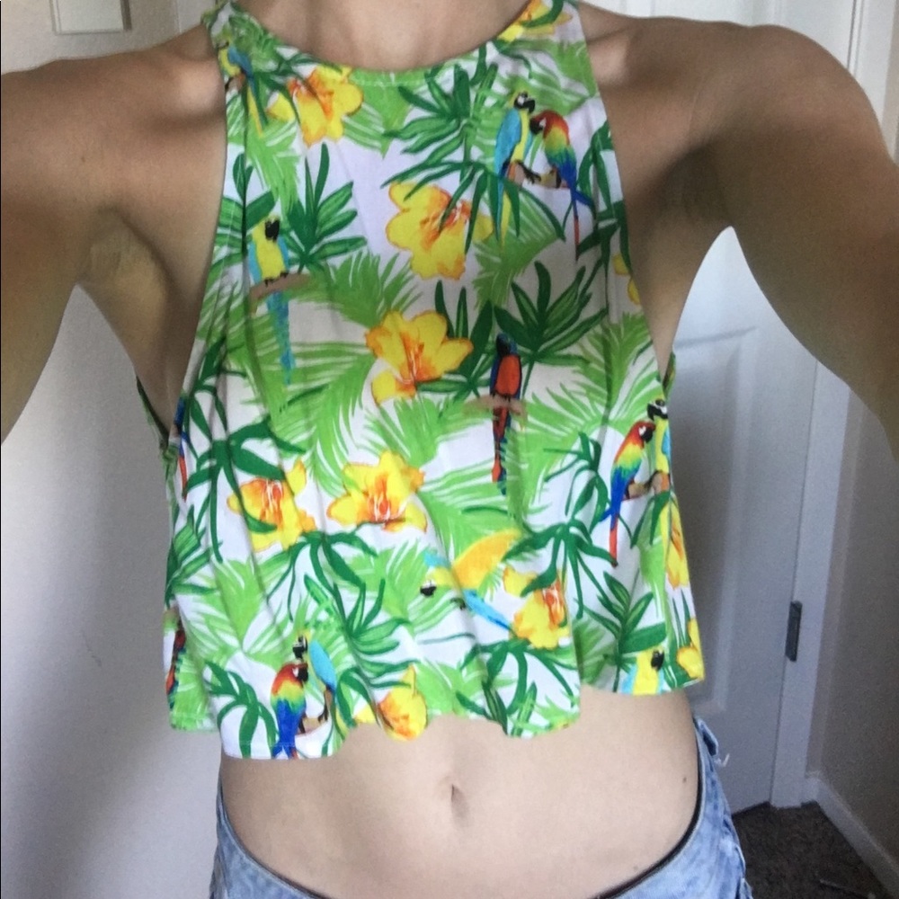 Crop top with open back