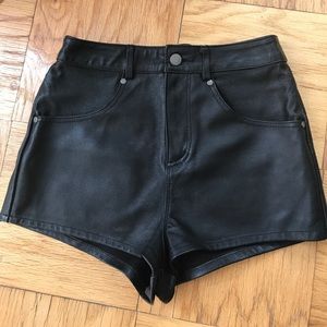 BDG 100% real black leather shorts