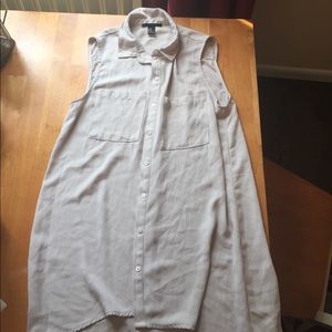 Nude button up tank top