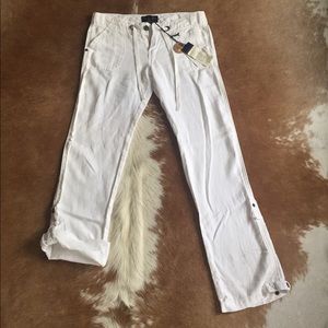 Sanctuary white linen pants/capris size 26 NWT