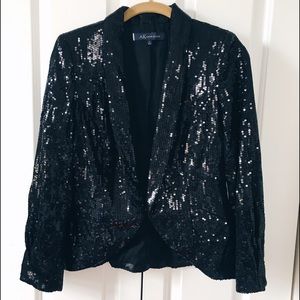 Anne Klein Black Sequin Blazer