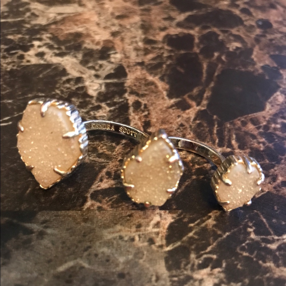 Naomi Drusy Double Ring in gold