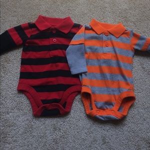 0-3m Collared Striped Onesies