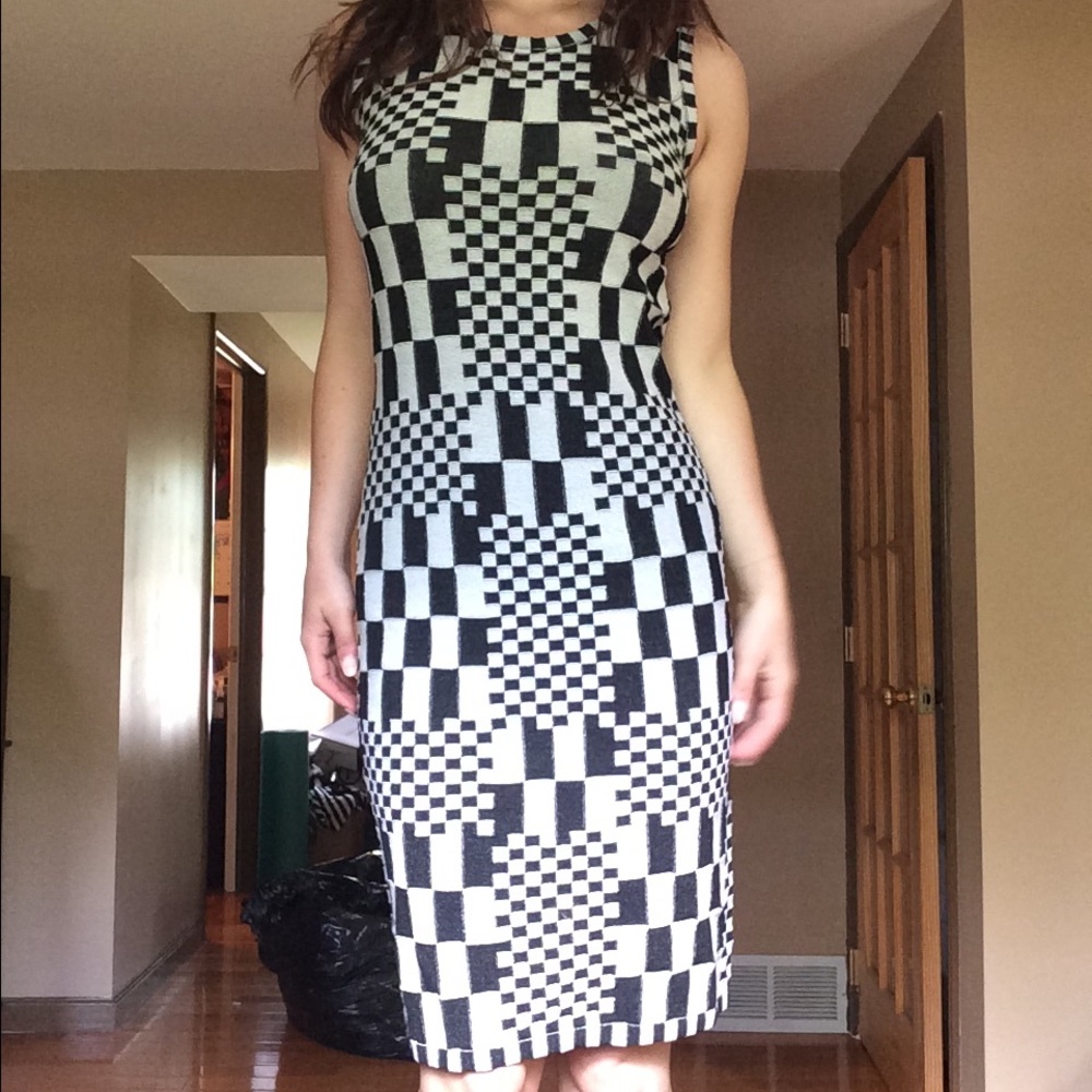 Box pattern Midi Dress