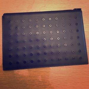 Alexander Wang black leather grommet clutch