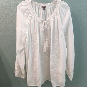 J Jill white peasant top.  Boho