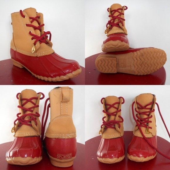 red duck shoes