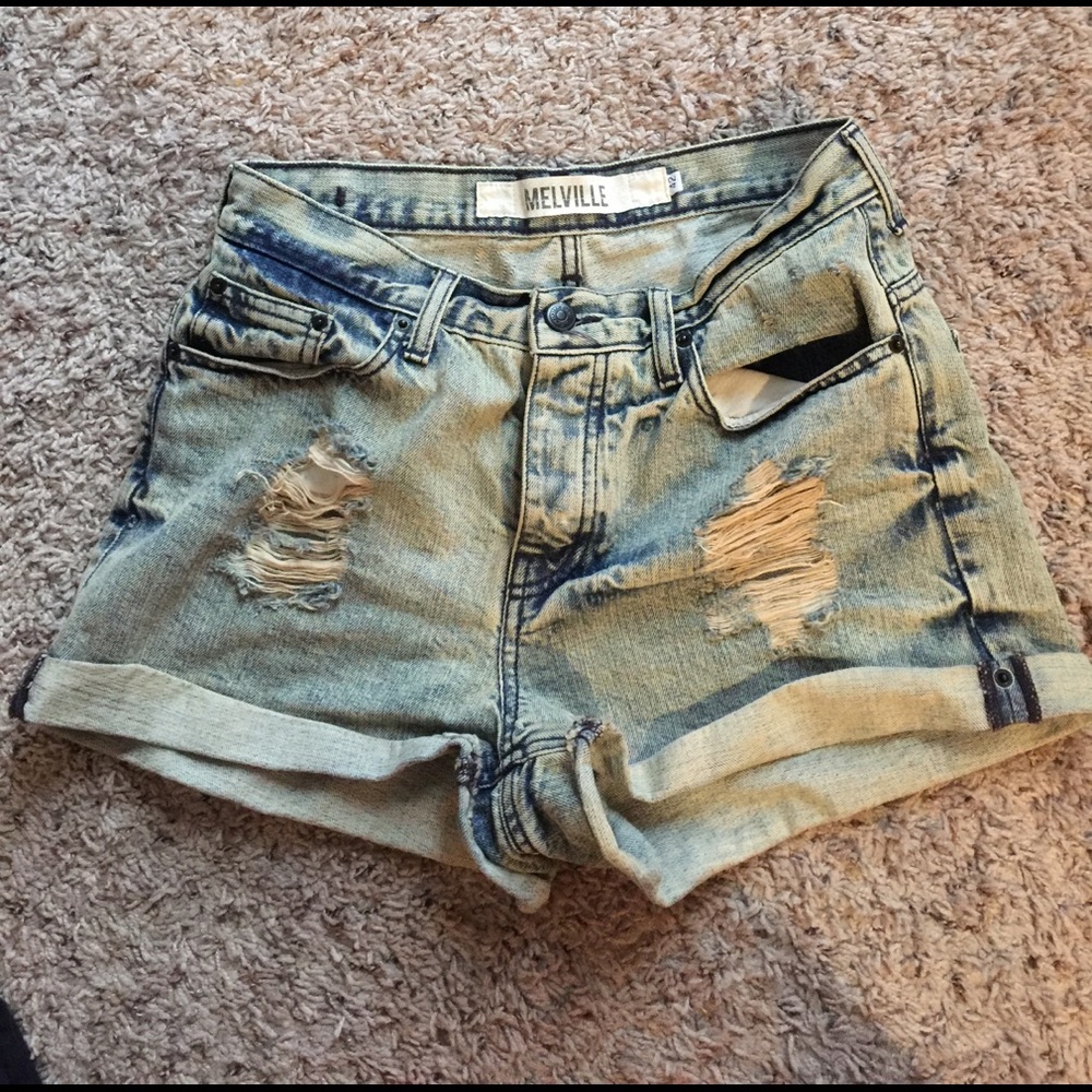 Brandy Melville Hi Waisted Denim Shorts