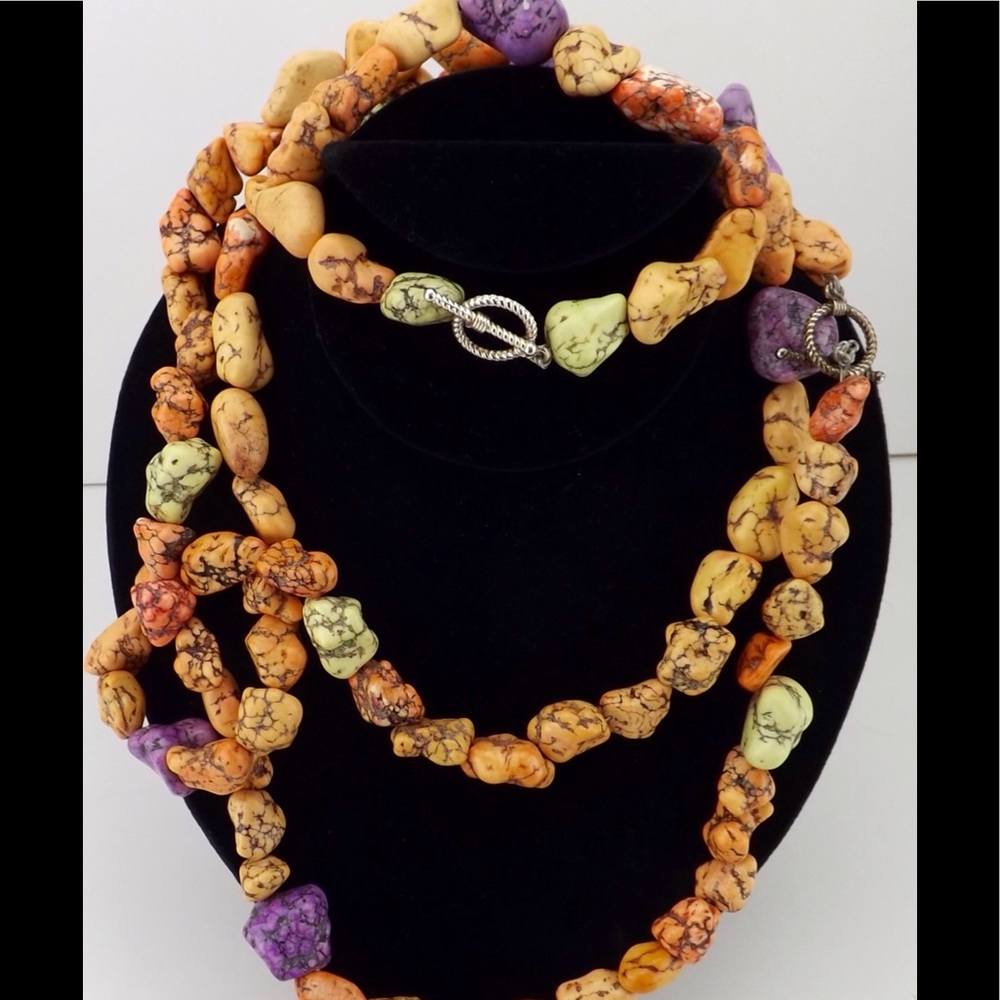 chunky statement necklace bracelet set vintage BIG