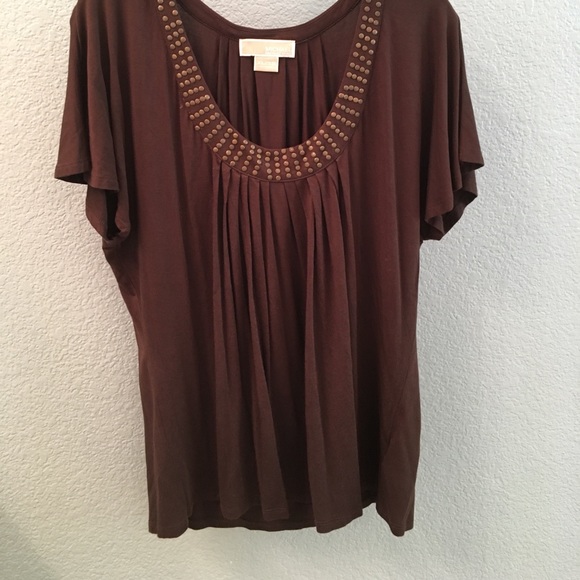 Michael Kors studded pleated top - Picture 1 of 4