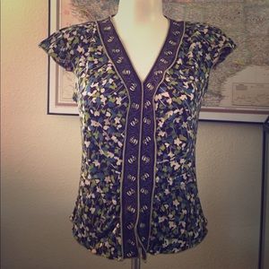 Short sleeve print blouse