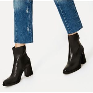NWOT Zara Contrast High Heel Ankle Boot Sz 7