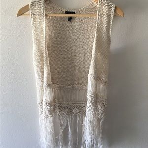 Lace Cream Vest