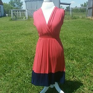 ModCloth Dress in Coral and Navy