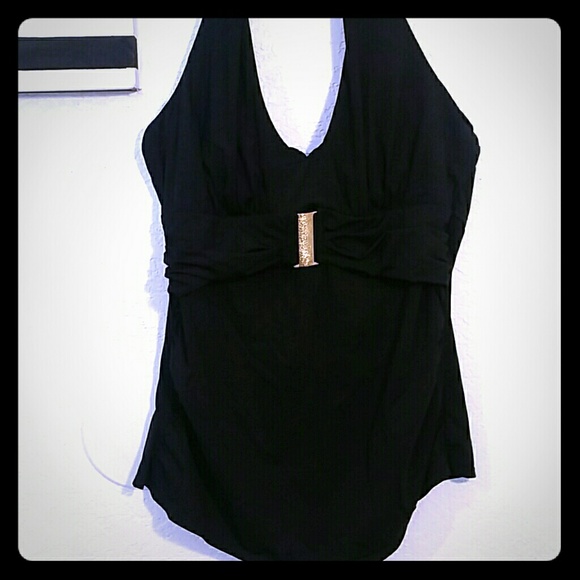 SPANX Other - SPANX BLACK TANKINI WITH GOLD BROCH SIZE 12